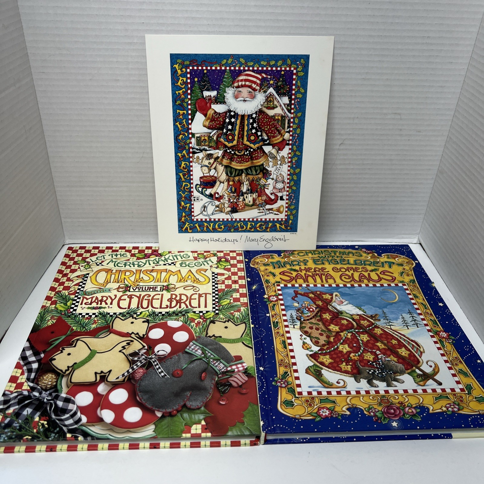 Mary Engelbreit Christmas Vol 1 SIGNED & Here Comes Santa Claus HB