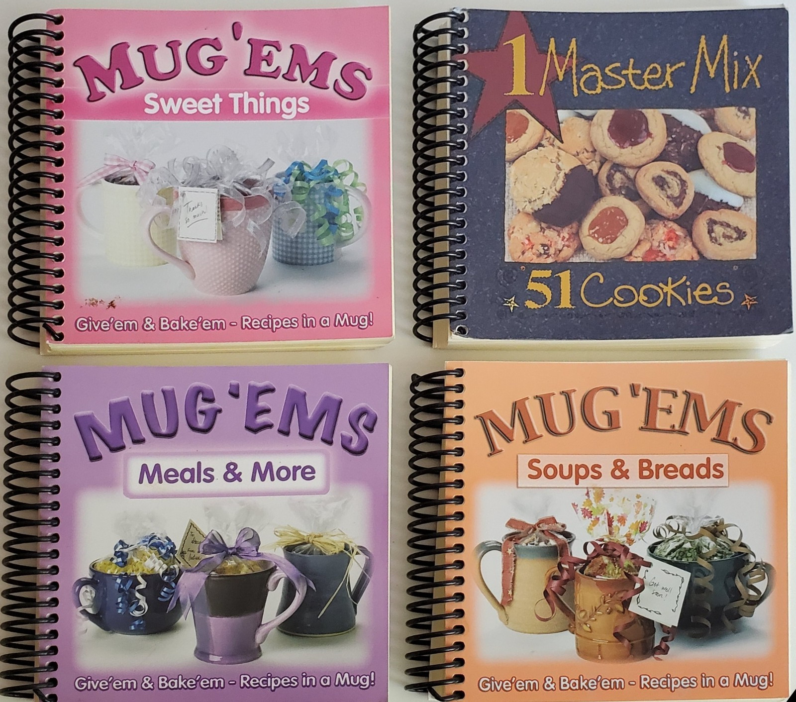 COOKBOOKS Recipes in a Mug ‘Ems & Master Mix Lot 4 Sweet Things Soups Breads