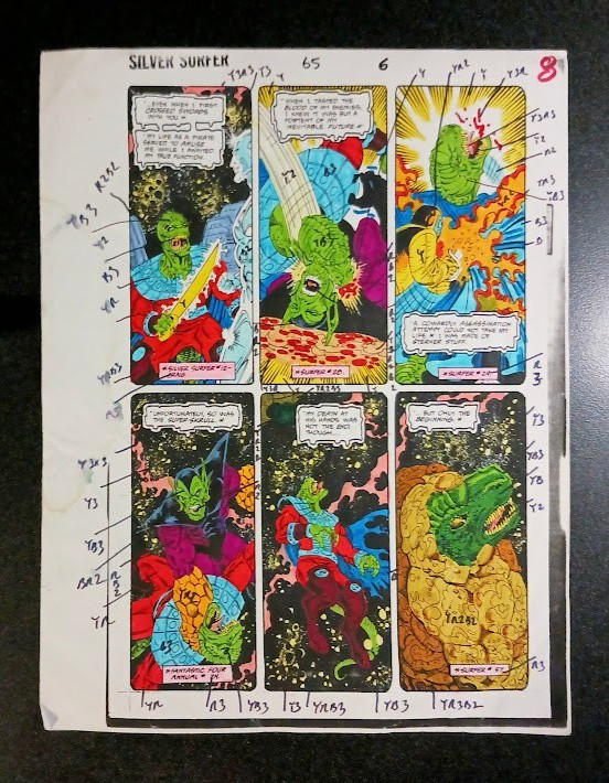 Original Silver Surfer Comic Color Guides #65 pages 2-3-8 1992 Marvel Comics