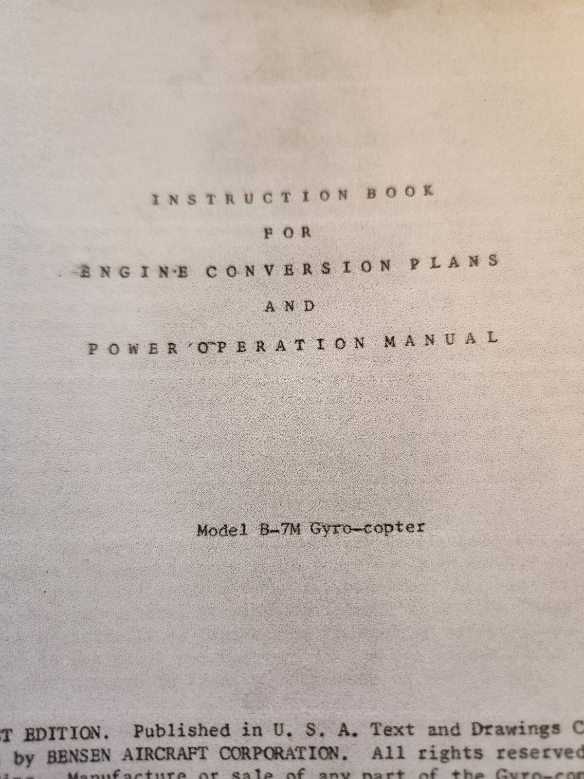 bensen gyrocopter build books and flight manuals