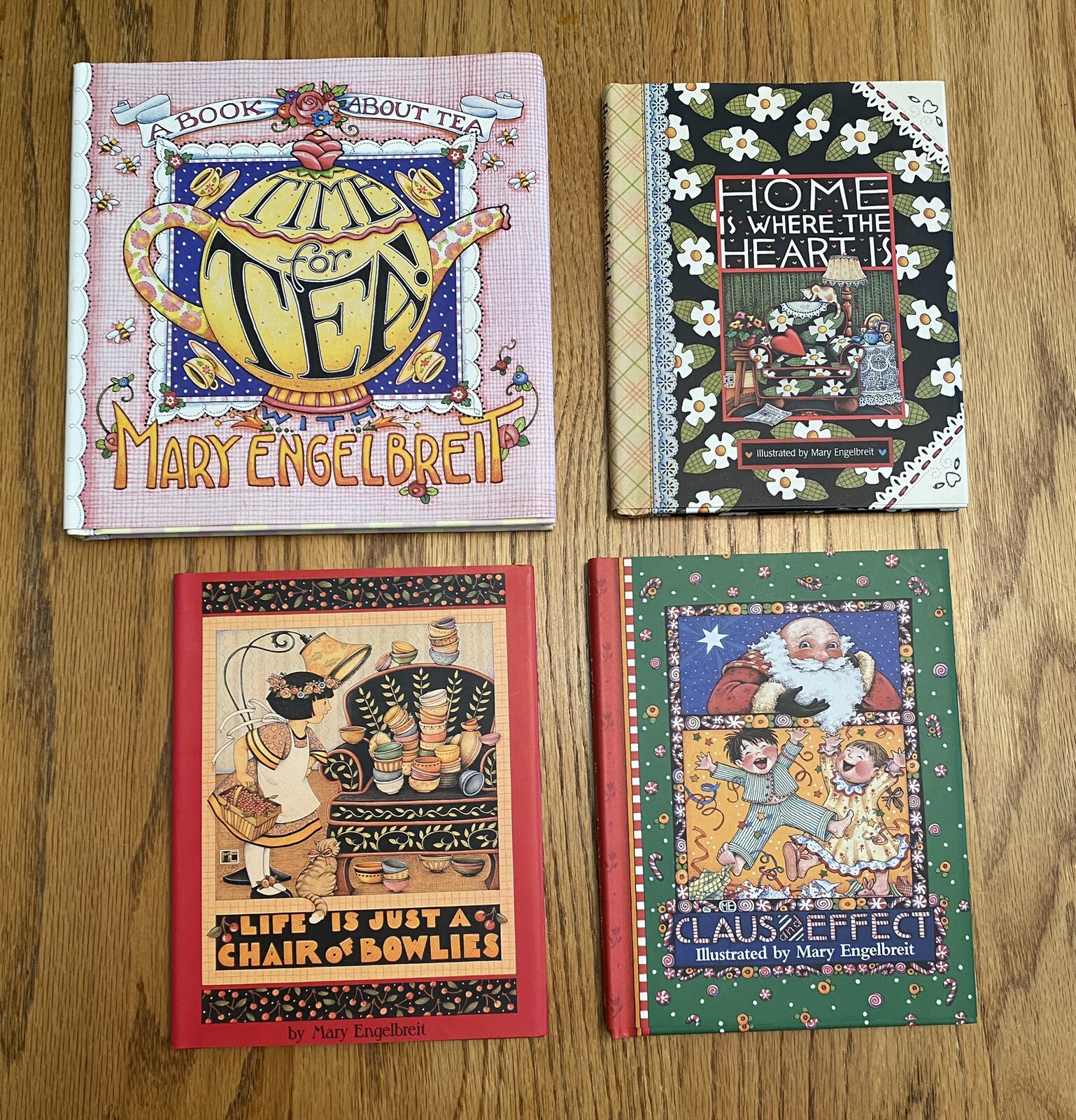 LKN Mary Engelbreit Books x 4 Chair of Bowlies, Claus Effect, Time for Tea, Home