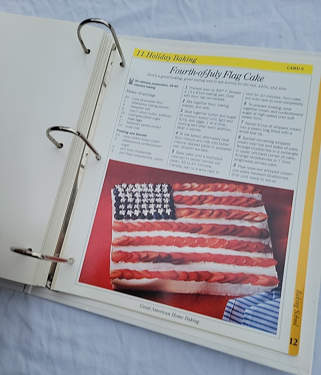 Great American Home Baking (1993, Hardcover, 3-ring binder) with +- 65 Pages G+