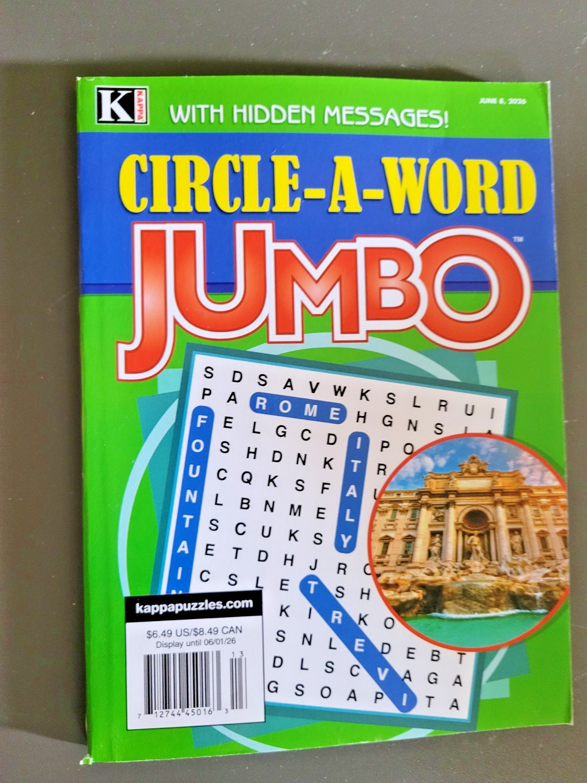 Circle -A- Word Jumbo Puzzle Book by Kappa – With Hidden Messages!