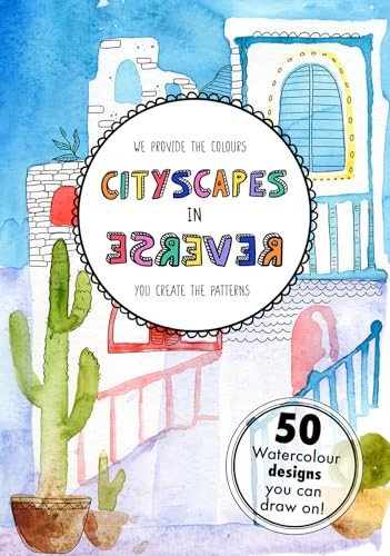 Stress Relief Colouring Books For Adults – 54 Pages City Scapes Art Pattern – Re