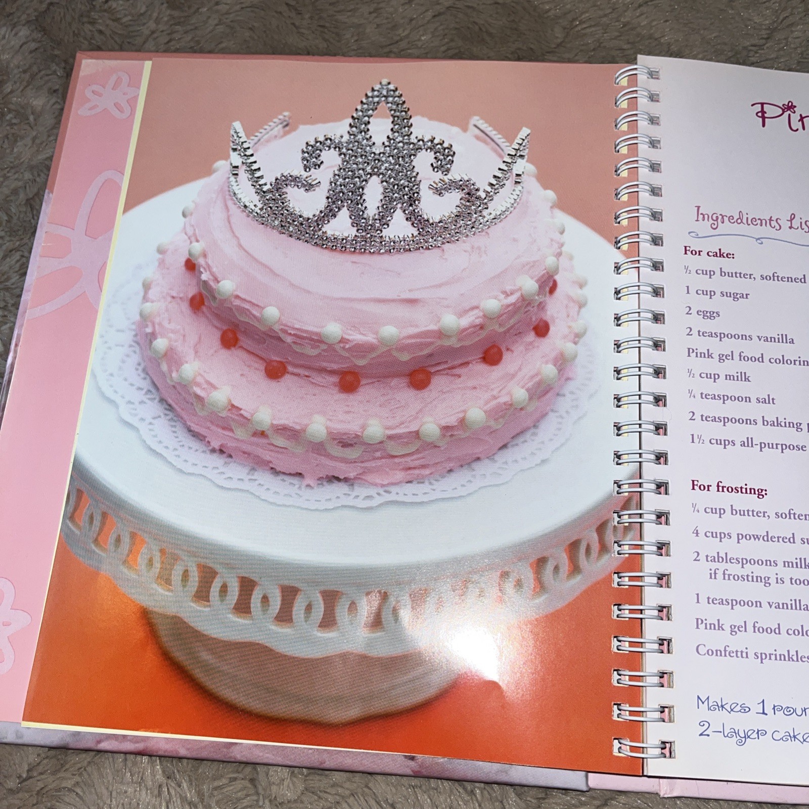 Pink Princess Cookbook by Barbara Beery (2006, Spiral)#2506