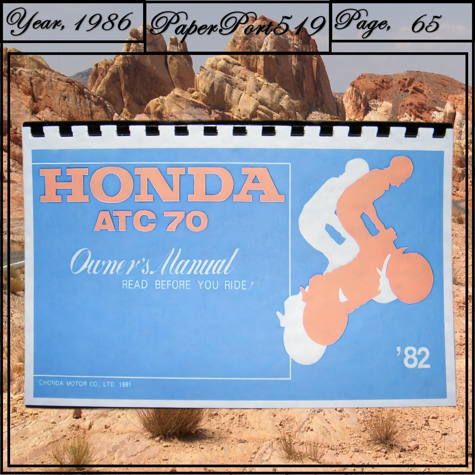 1982 Honda ATC70 Owner’s Manual 65 Pages