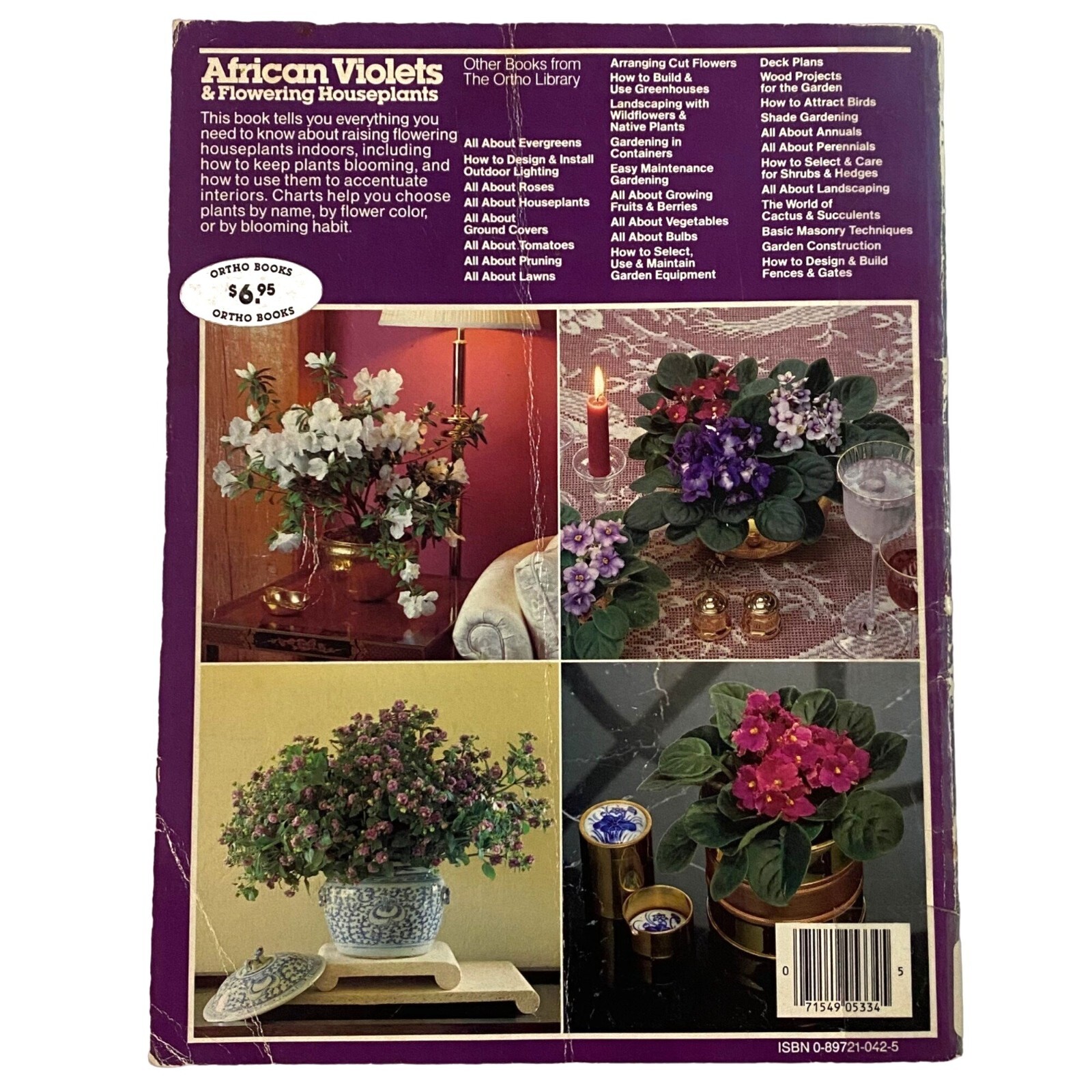 Flower Gardening Book Lot of 4 Roses African Violets Annuals Bulbs Houseplants