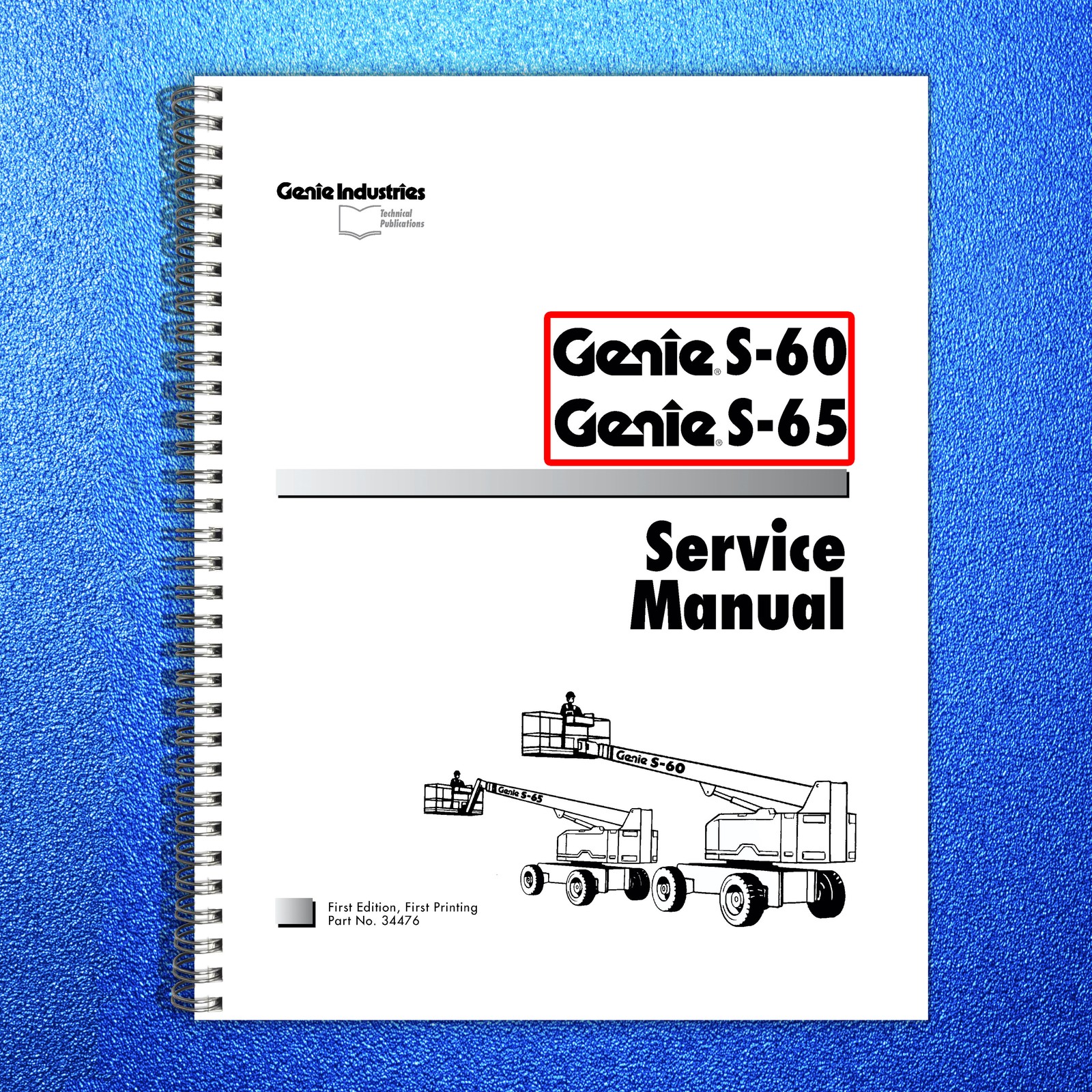GENIE S-60 S-65 Service Manual 1995 – BOUND – COVERS – XL FOLDOUT PAGES