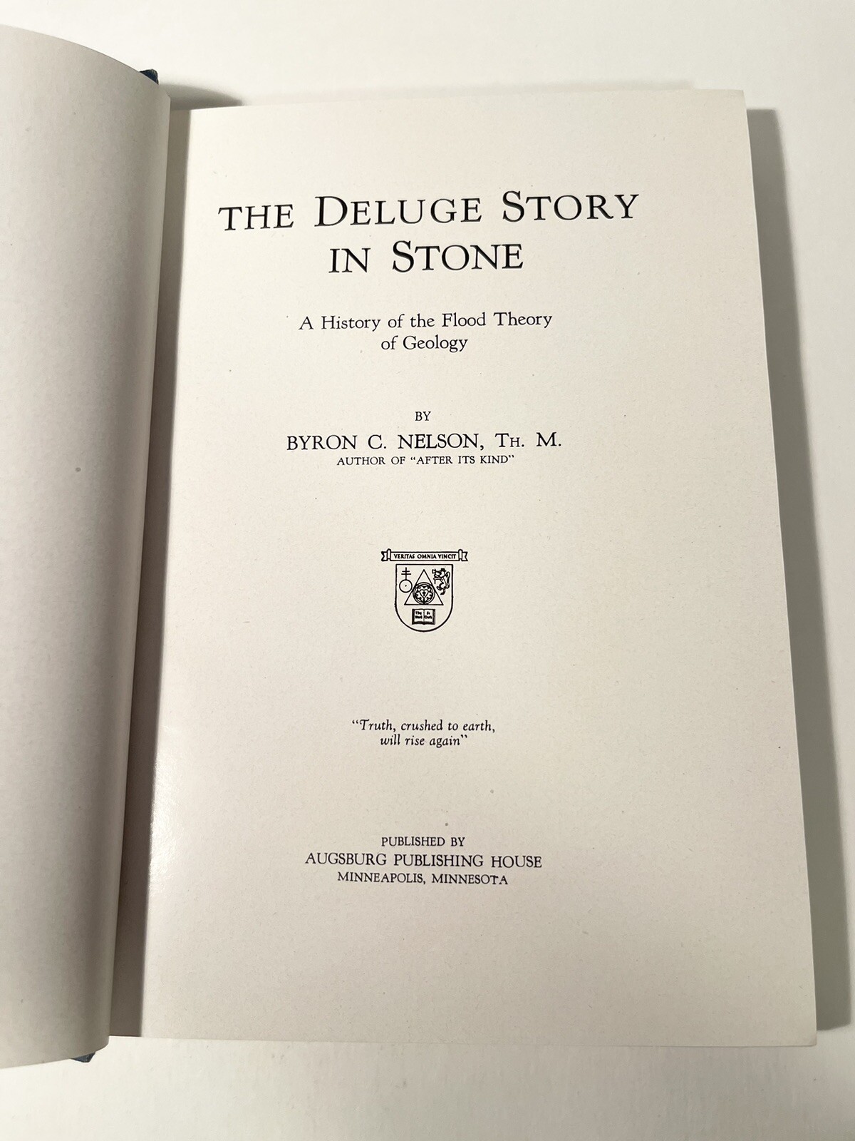 RARE Deluge Story in Stone by Bryon C. Nelson 1st 3rd Print 1949 Damaged