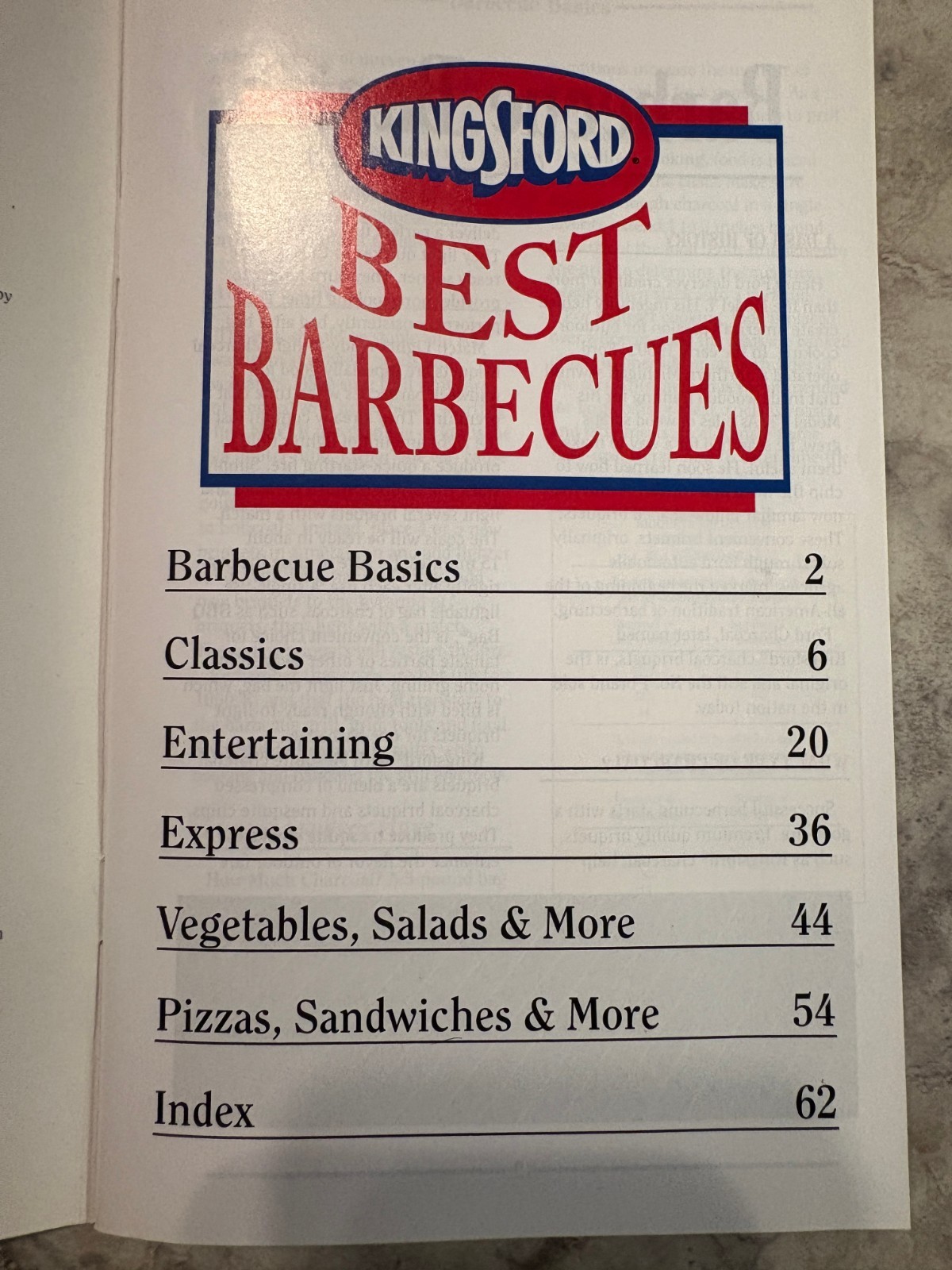 Kingsford BEST BARBEQUES Cookbook 65 Pages Vintage 1997 Charcoal Grilling