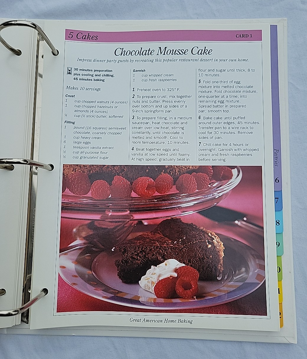 Great American Home Baking (1993, Hardcover, 3-ring binder) with +- 65 Pages G+