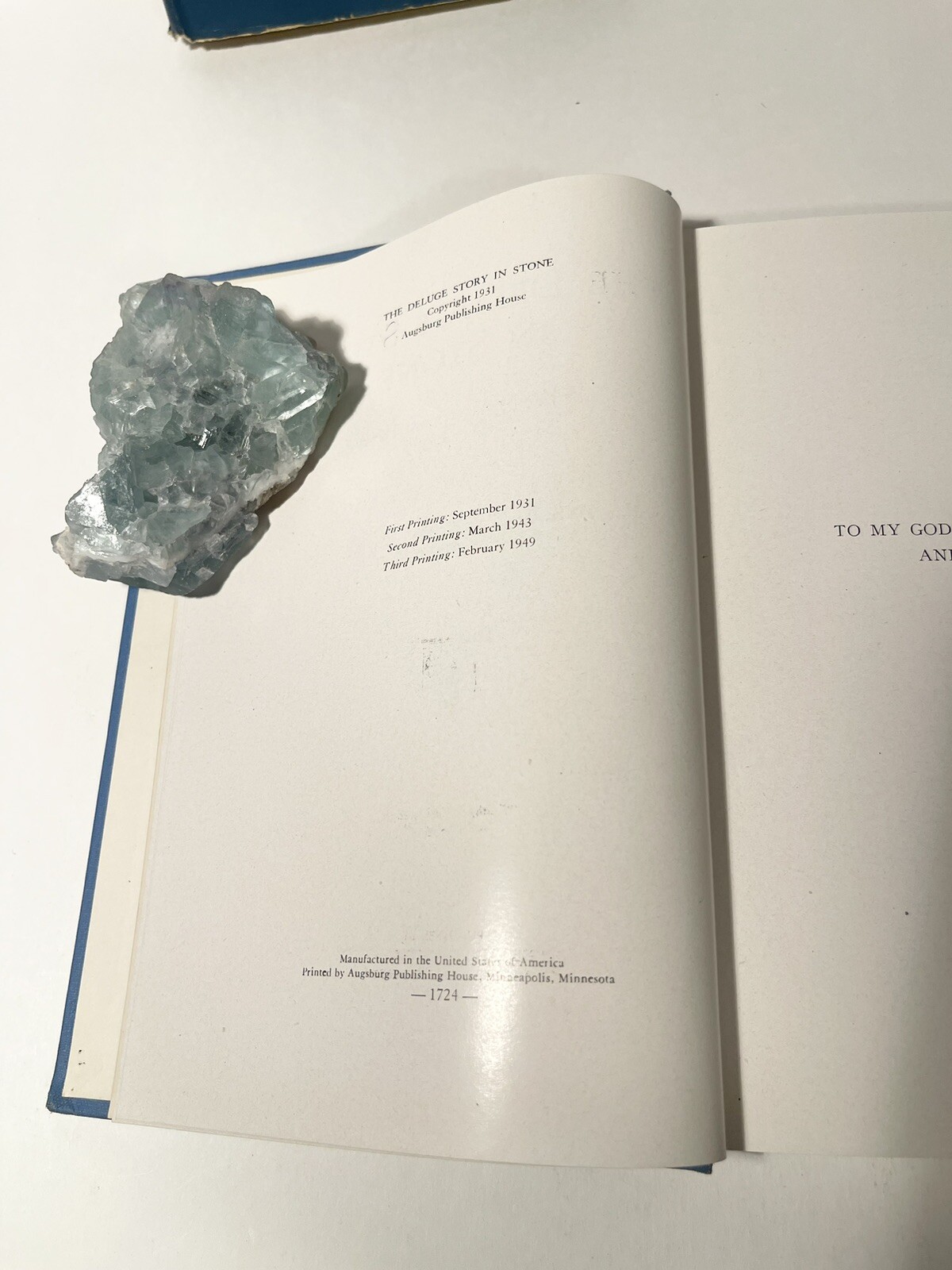 RARE Deluge Story in Stone by Bryon C. Nelson 1st 3rd Print 1949 Damaged